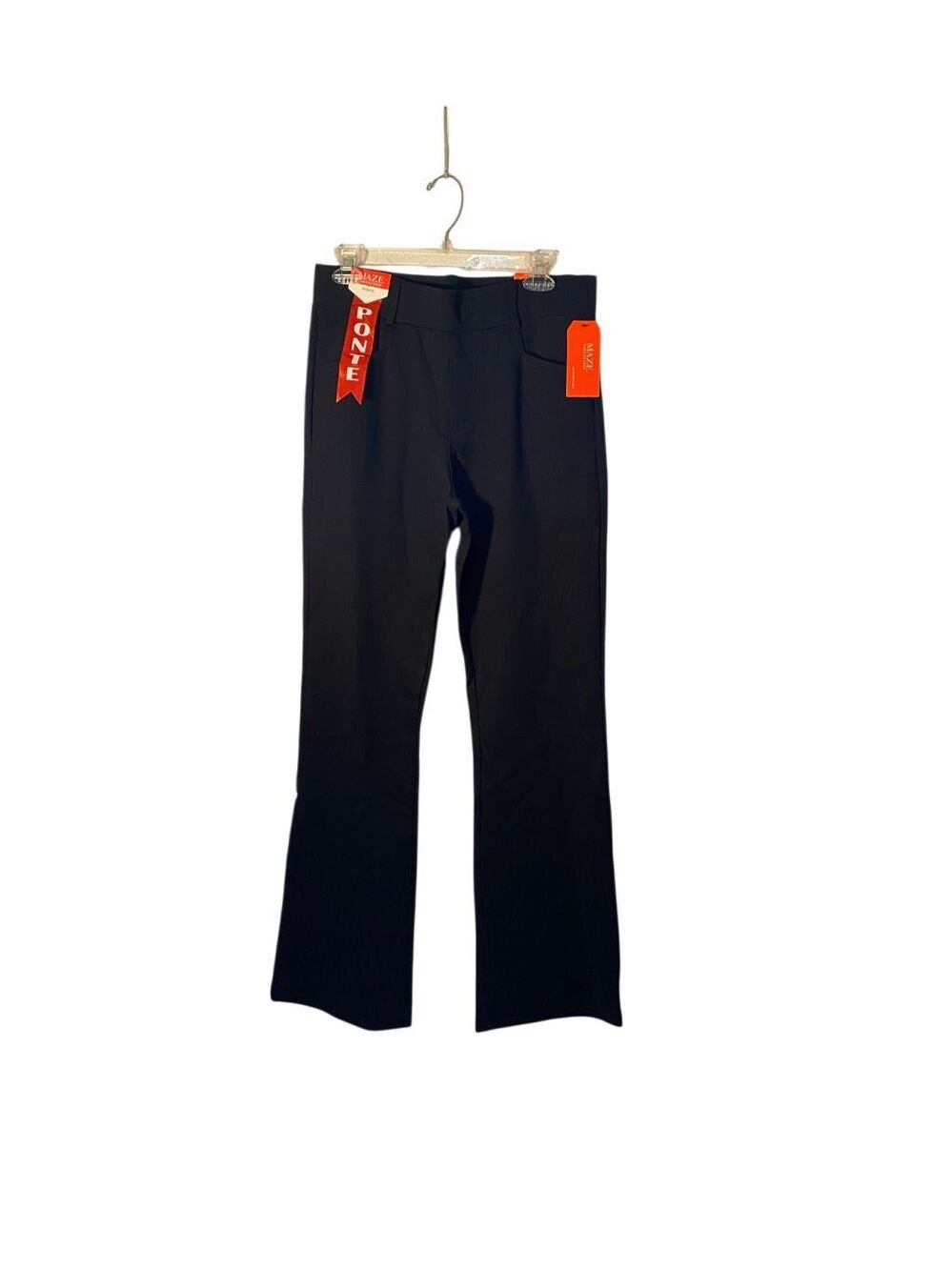 NWT maze women’s black stretch, ponte knit straight leg pants L